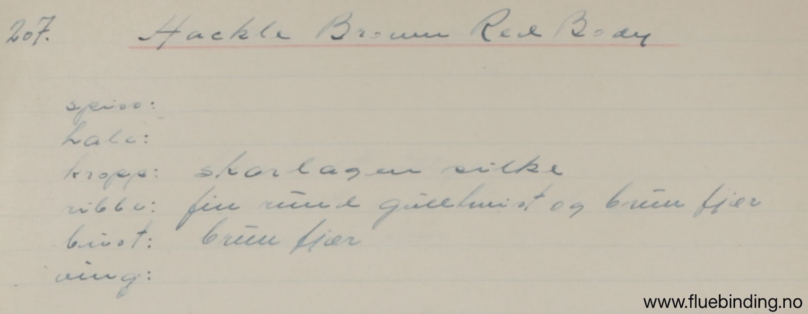 Hackle Brown Red Body