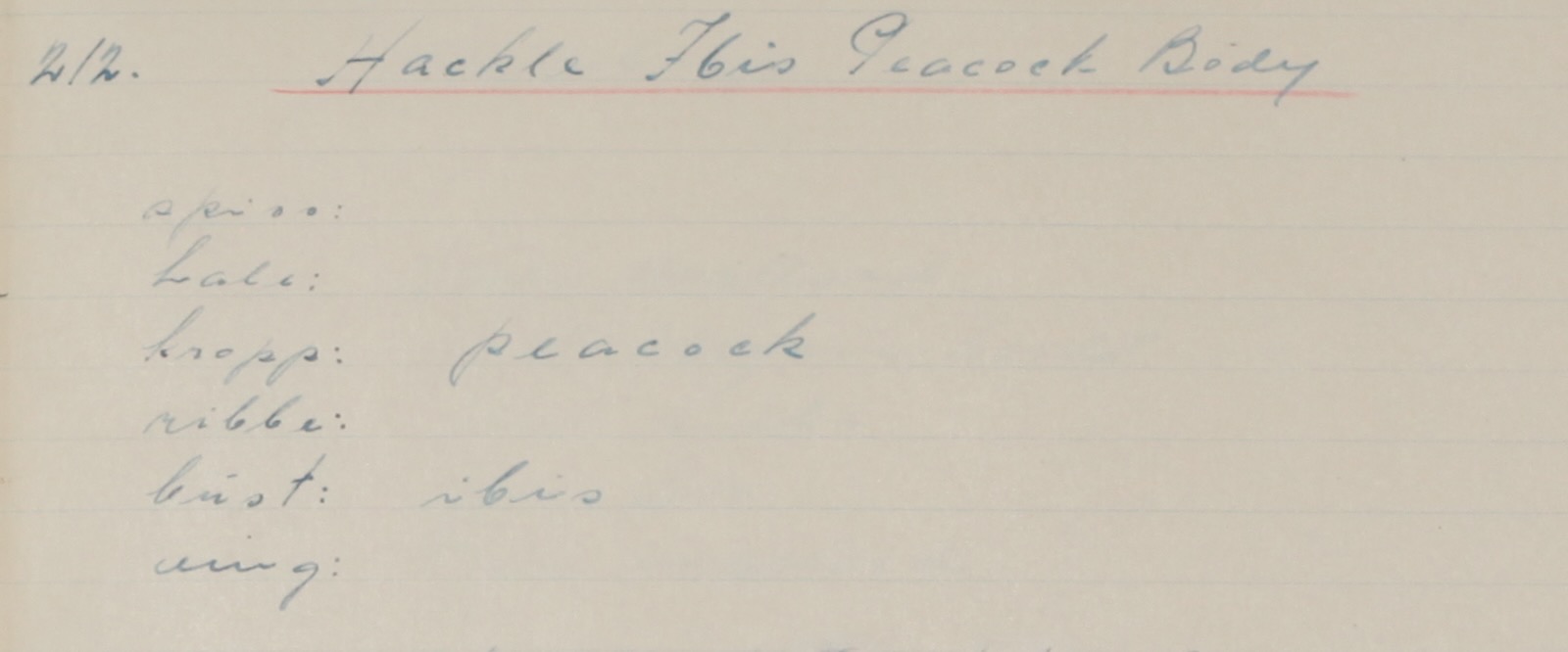 Hackle Ibis Peacock Body